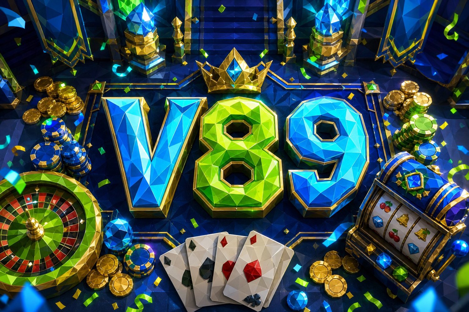 Tampilan antarmuka V89 dengan nuansa hadiah dan level VIP